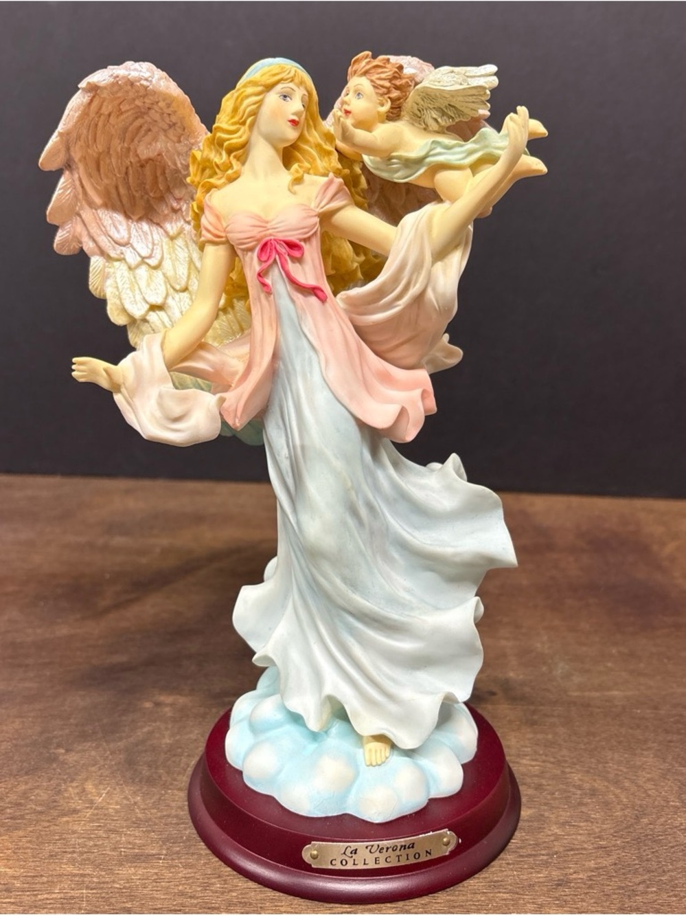 La Verona Collection Vintage Pink & White Angel Figurine